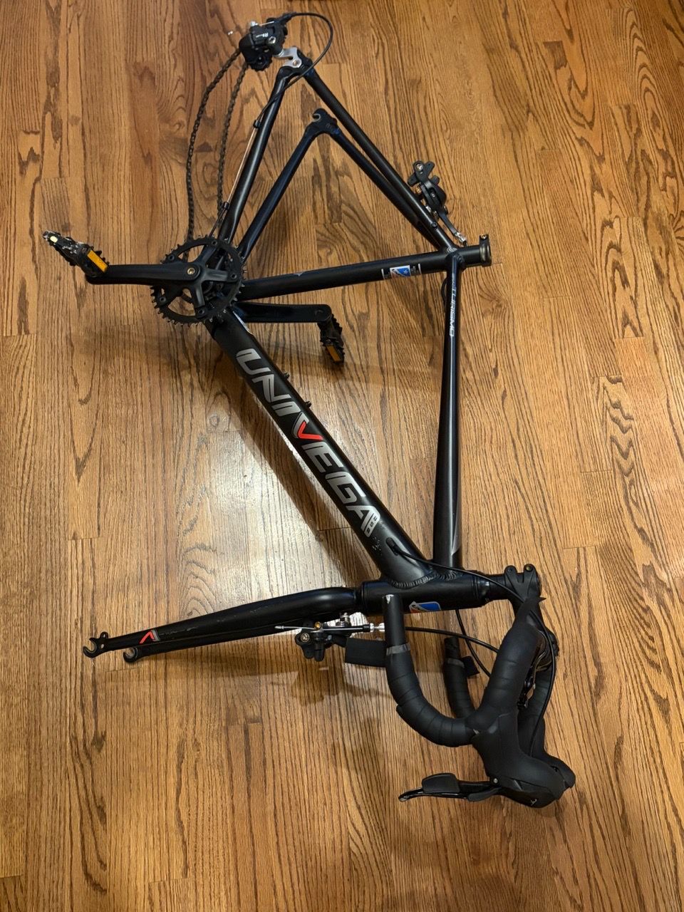 Univega Black Bike Frame with Components