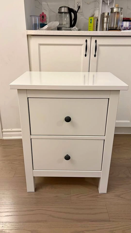 Hemnes White 2 Drawer Nightstand
