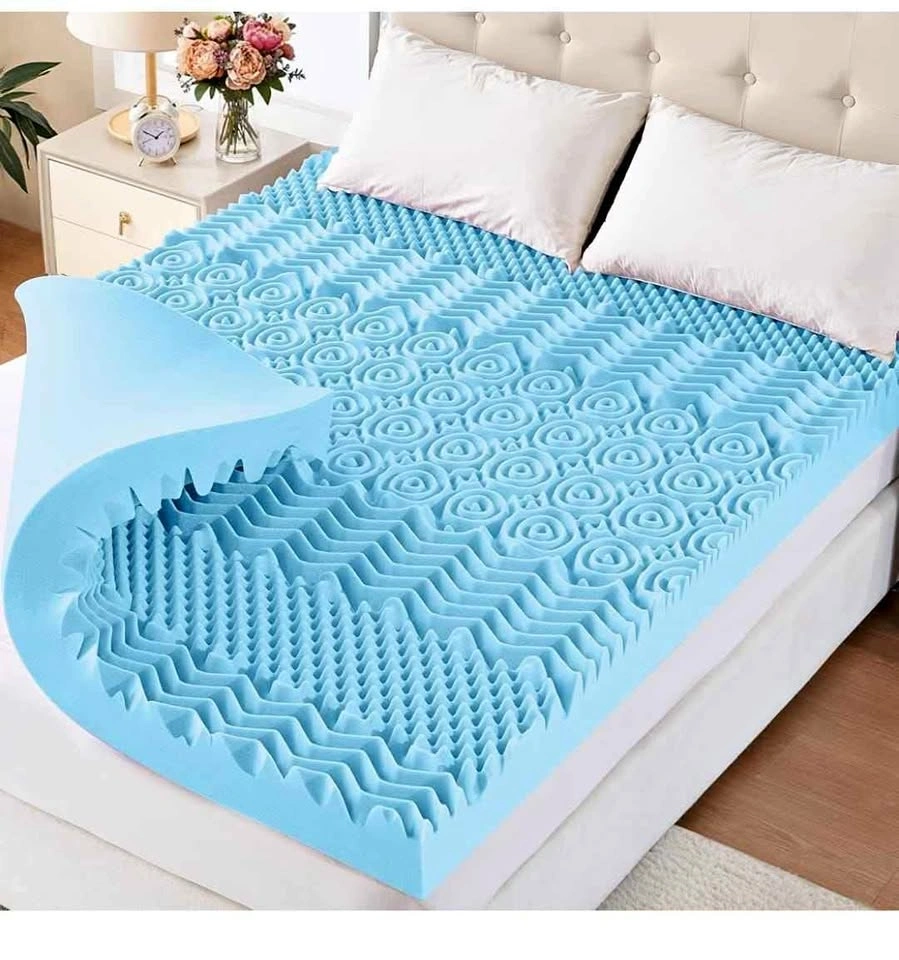 YUGYVOB King Size Cooling Gel Mattress Topper 7-Zone Egg Crate