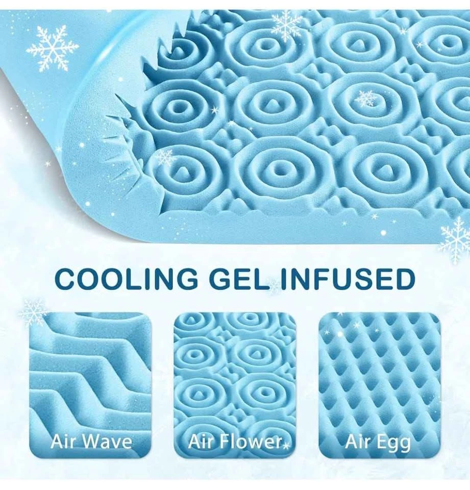 YUGYVOB King Size Cooling Gel Mattress Topper 7-Zone Egg Crate - photo 2