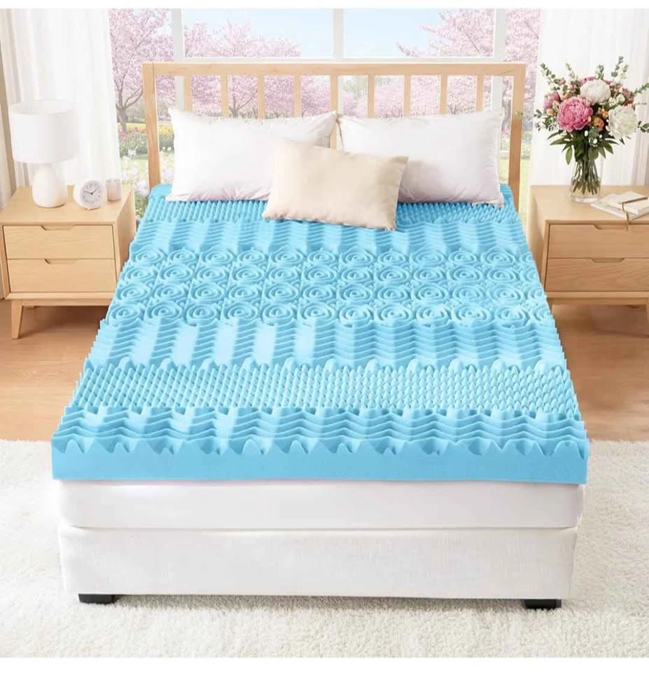 YUGYVOB King Size Cooling Gel Mattress Topper 7-Zone Egg Crate - photo 3