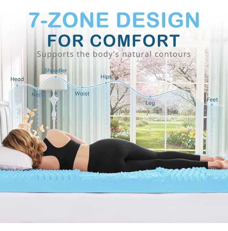 YUGYVOB King Size Cooling Gel Mattress Topper 7-Zone Egg Crate - photo 4