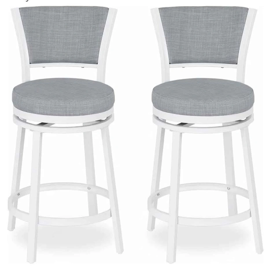 Brand new 25" Linen Swivel Counter Height Bar Stools - Set of 2 - photo 2