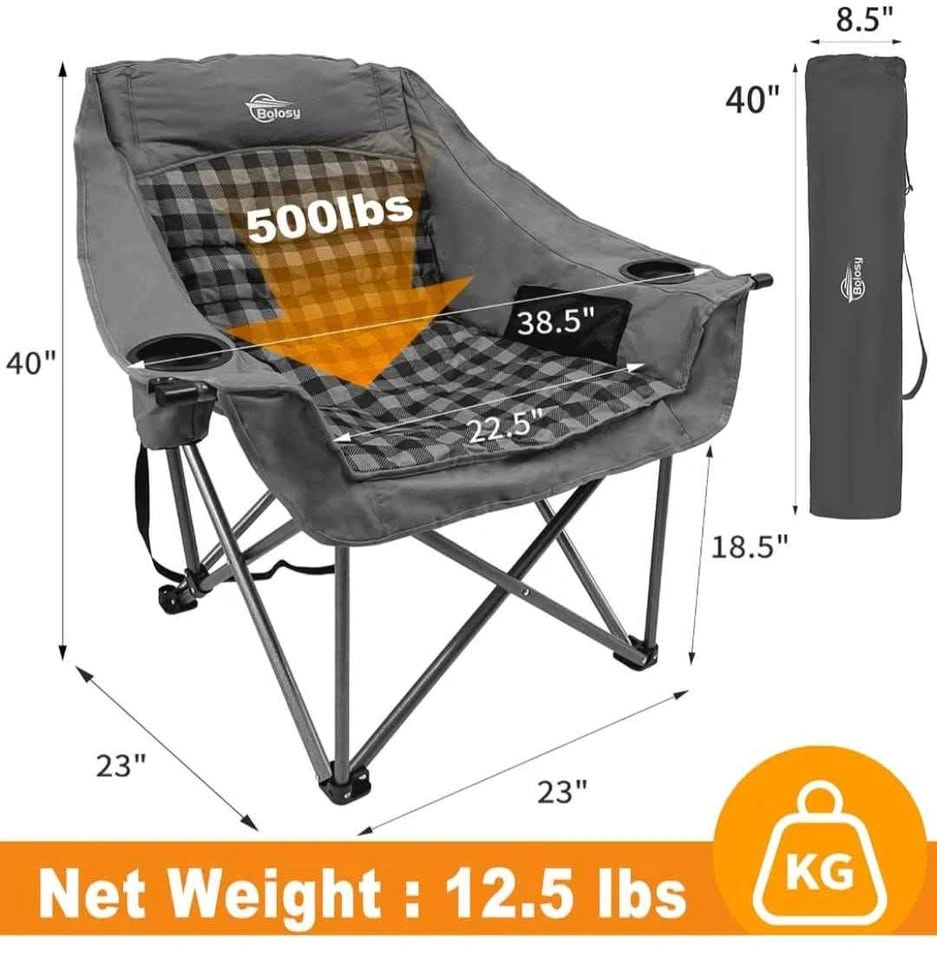 Bolosy Oversized Heavy Duty Padded Camping Chair - photo 2