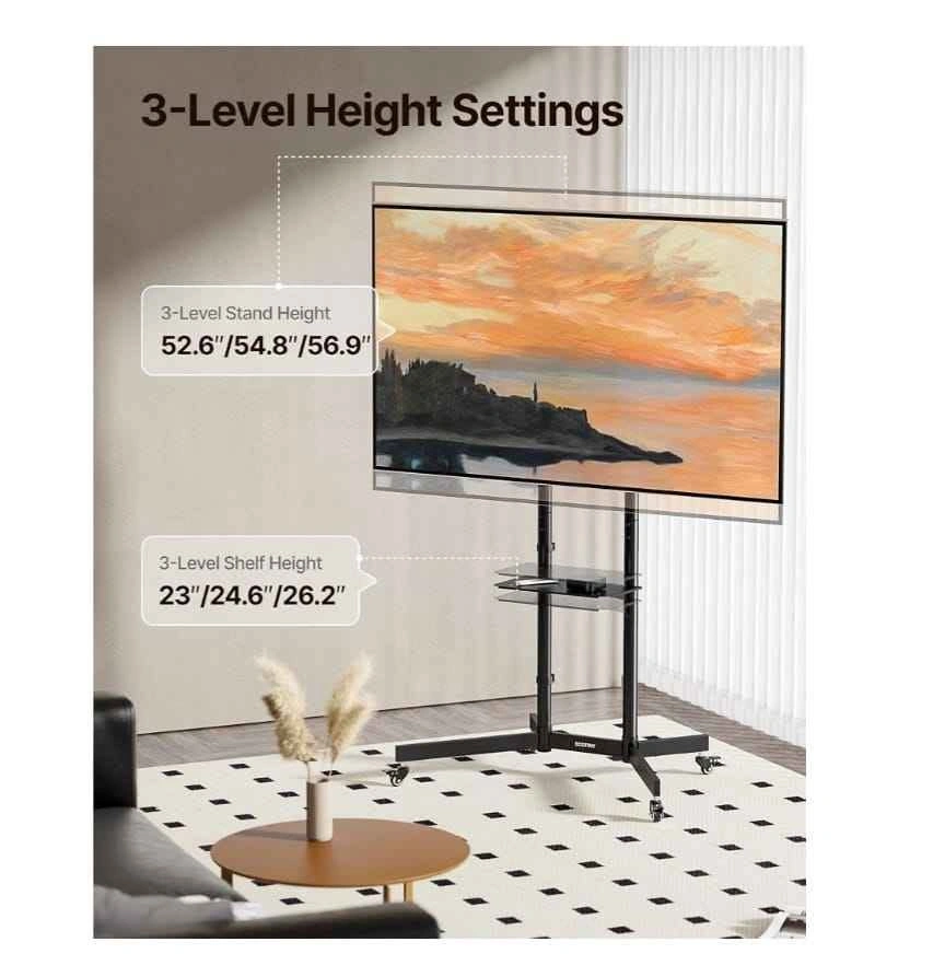 Heavy-Duty Rolling TV Stand for 32-85" TVs - photo 2