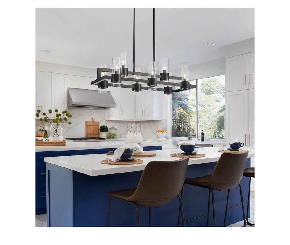 WUZUPS 8-Light Industrial Rectangle Island Chandelier - photo 3