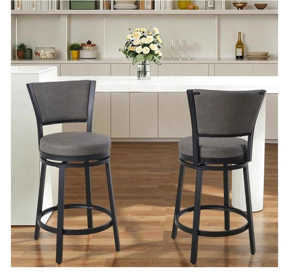 Brand new Counter Height Bar Stools Set of 2, 25" Faux Leather - photo 5