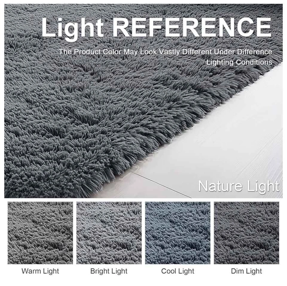 Brand new 9x12 Fluffy Grey Rug – Washable & Non-Slip - photo 3