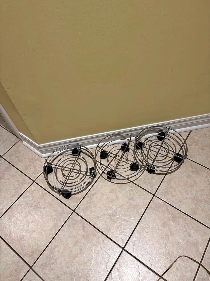 Set of 3 Rolling Metal Plant Dollies $10.00 each