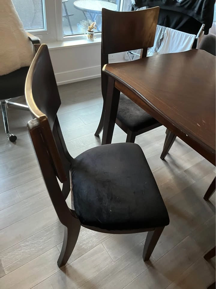 Dark Wood Dining Table with 4 Chairs - photo 2
