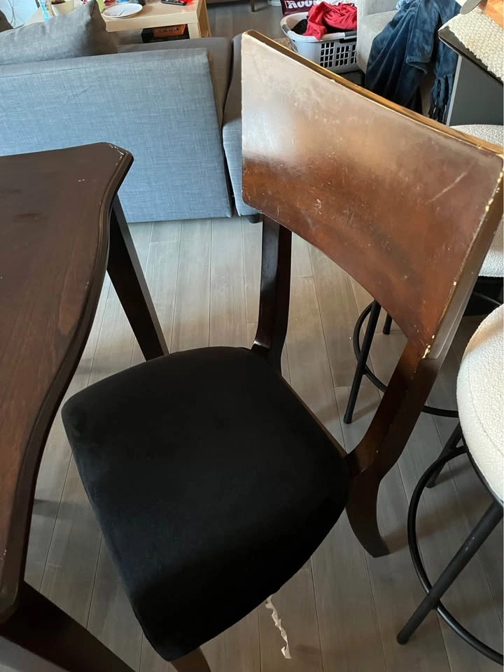 Dark Wood Dining Table with 4 Chairs - photo 3