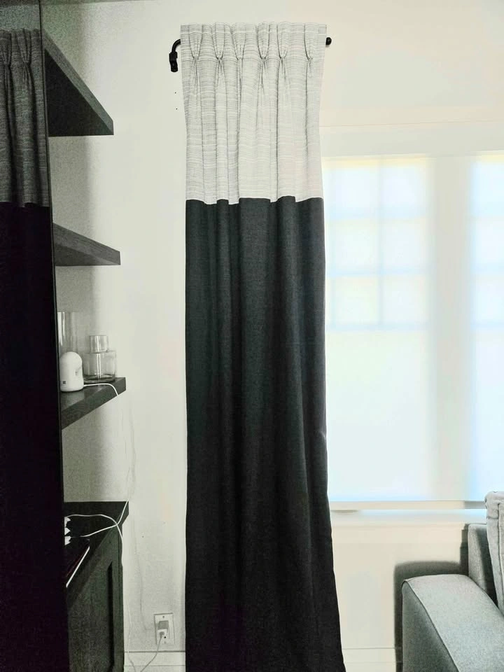 Black and Gray Side Panel Curtains - Pair - photo 3