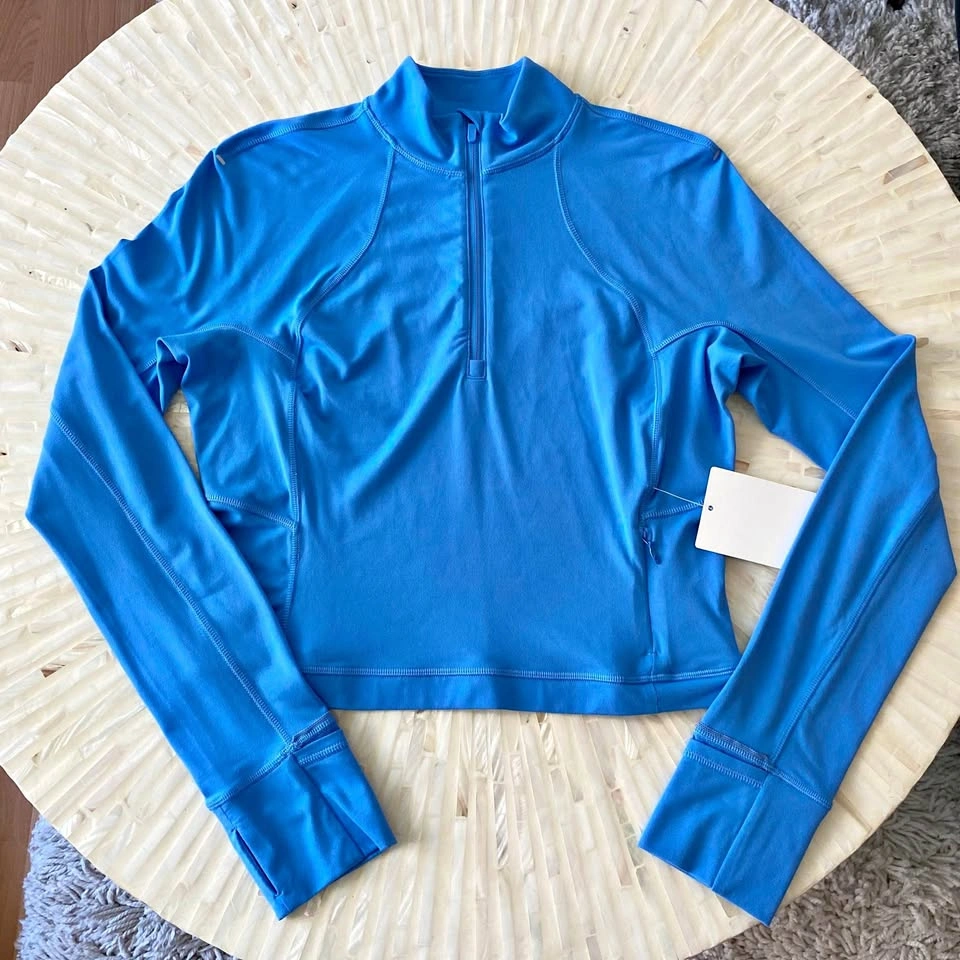 NWT Lululemon It's Rulu Cropped Half Zip - Blue Nile - photo 2