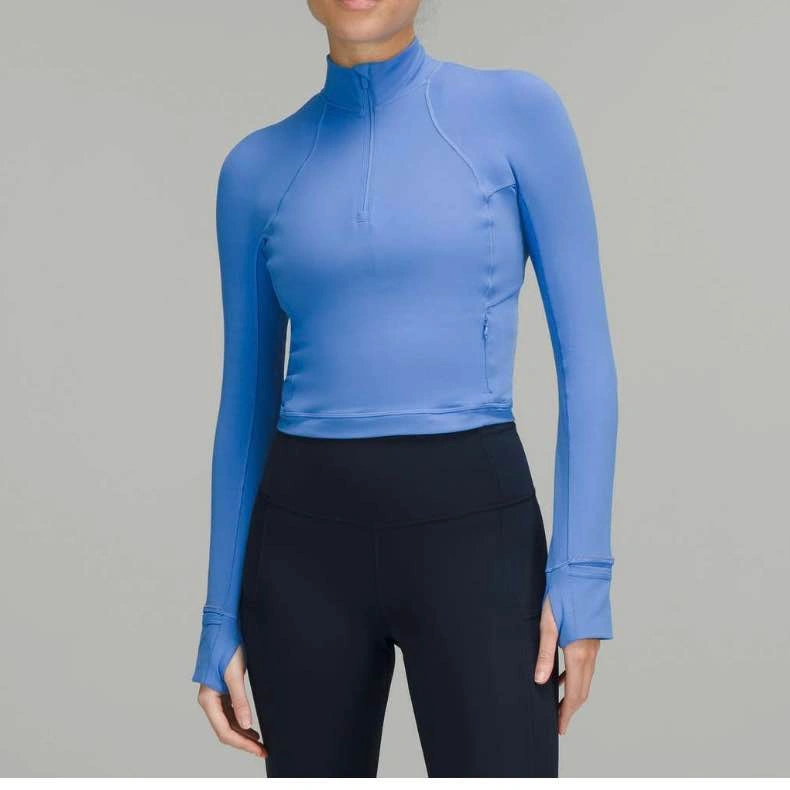 NWT Lululemon It's Rulu Cropped Half Zip - Blue Nile
