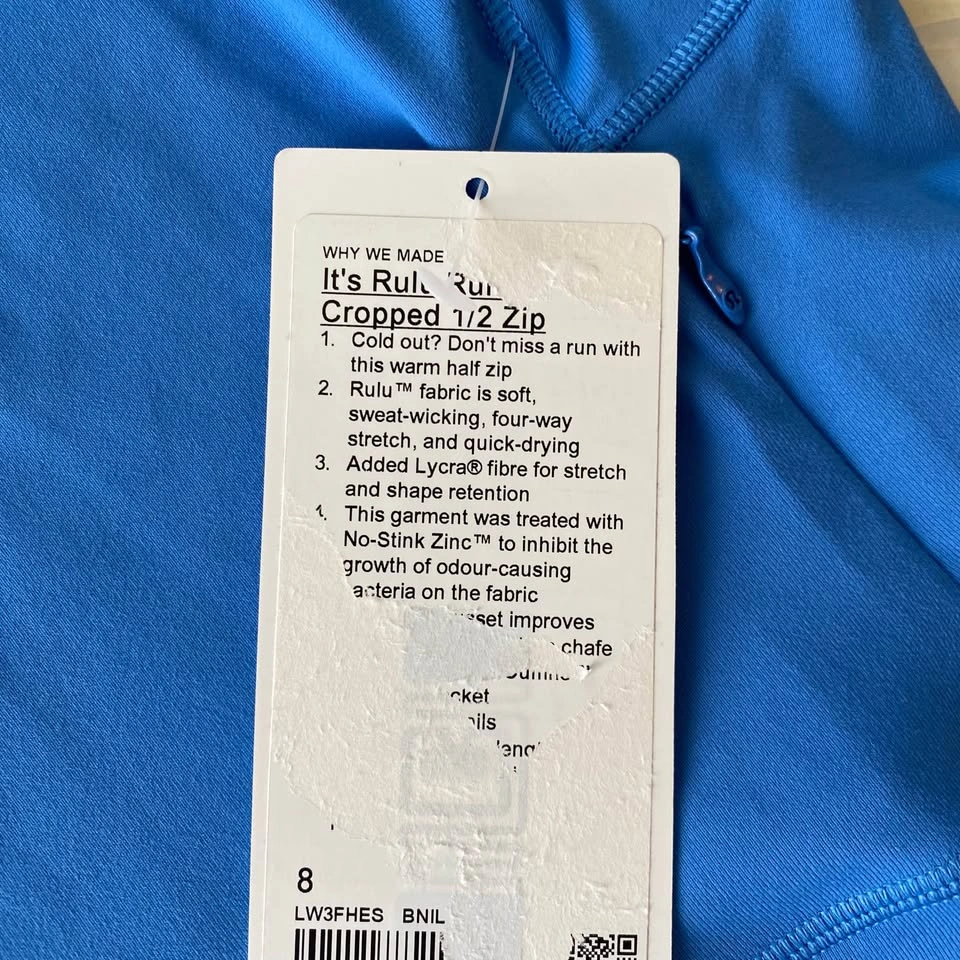 NWT Lululemon It's Rulu Cropped Half Zip - Blue Nile - photo 5