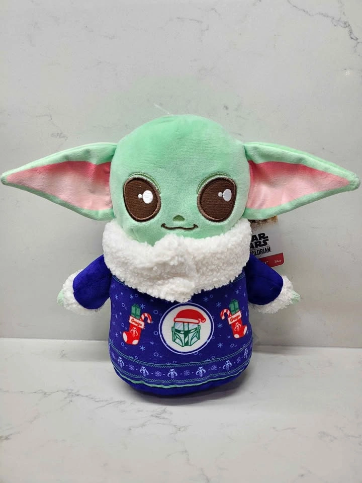 Disney Star Wars Christmas BABY YODA GROGU 9" PLUSH w/ Holiday S