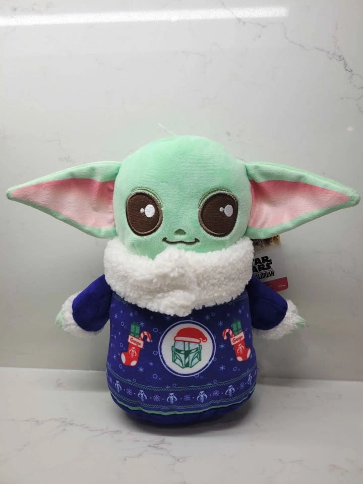 Disney Star Wars Christmas BABY YODA GROGU 9" PLUSH w/ Holiday S - photo 2