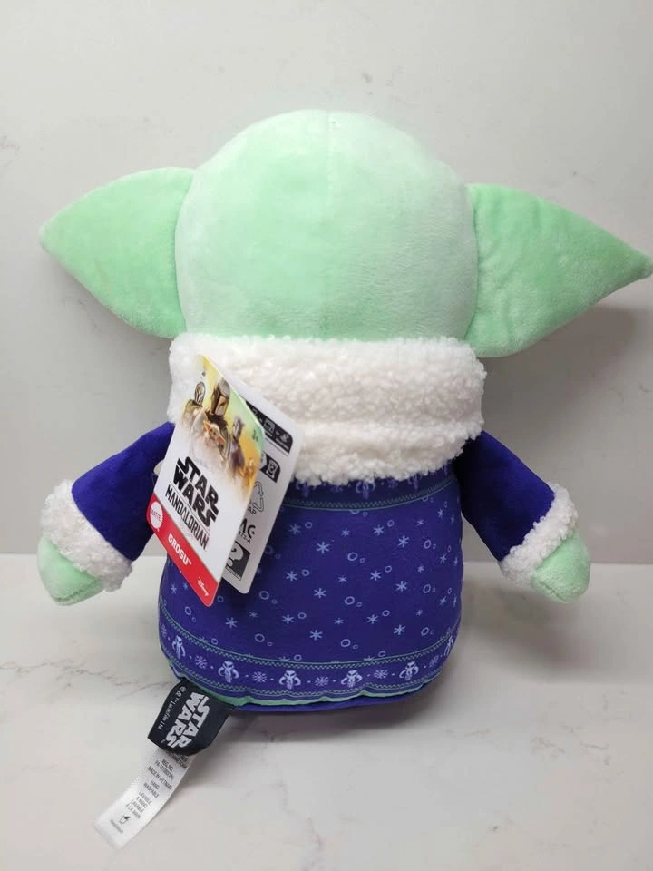 Disney Star Wars Christmas BABY YODA GROGU 9" PLUSH w/ Holiday S - photo 3