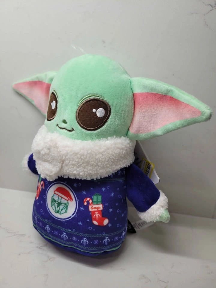 Disney Star Wars Christmas BABY YODA GROGU 9" PLUSH w/ Holiday S - photo 5
