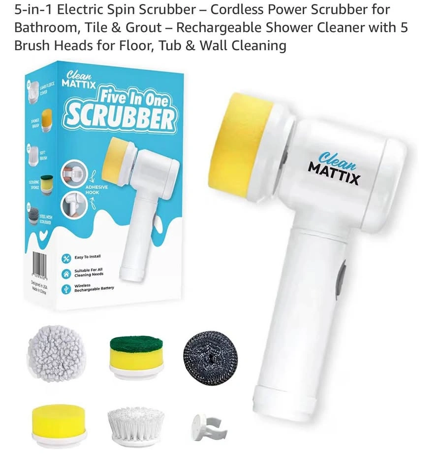 5-in-1 Electric Spin Scrubber – Cordless Power Scrubber