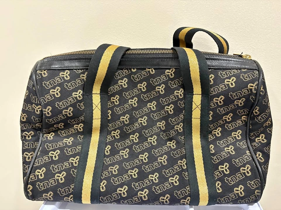 Vintage Aritzia TNA Y2K Black & Gold Duffle Bag