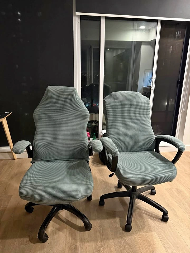 Pair of Office Chairs with Textured Covers