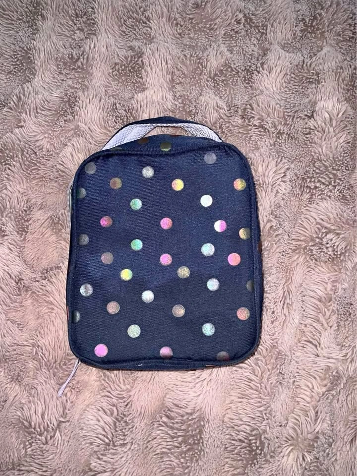 Insulated Lunch Bag – Holographic Polka Dot Design