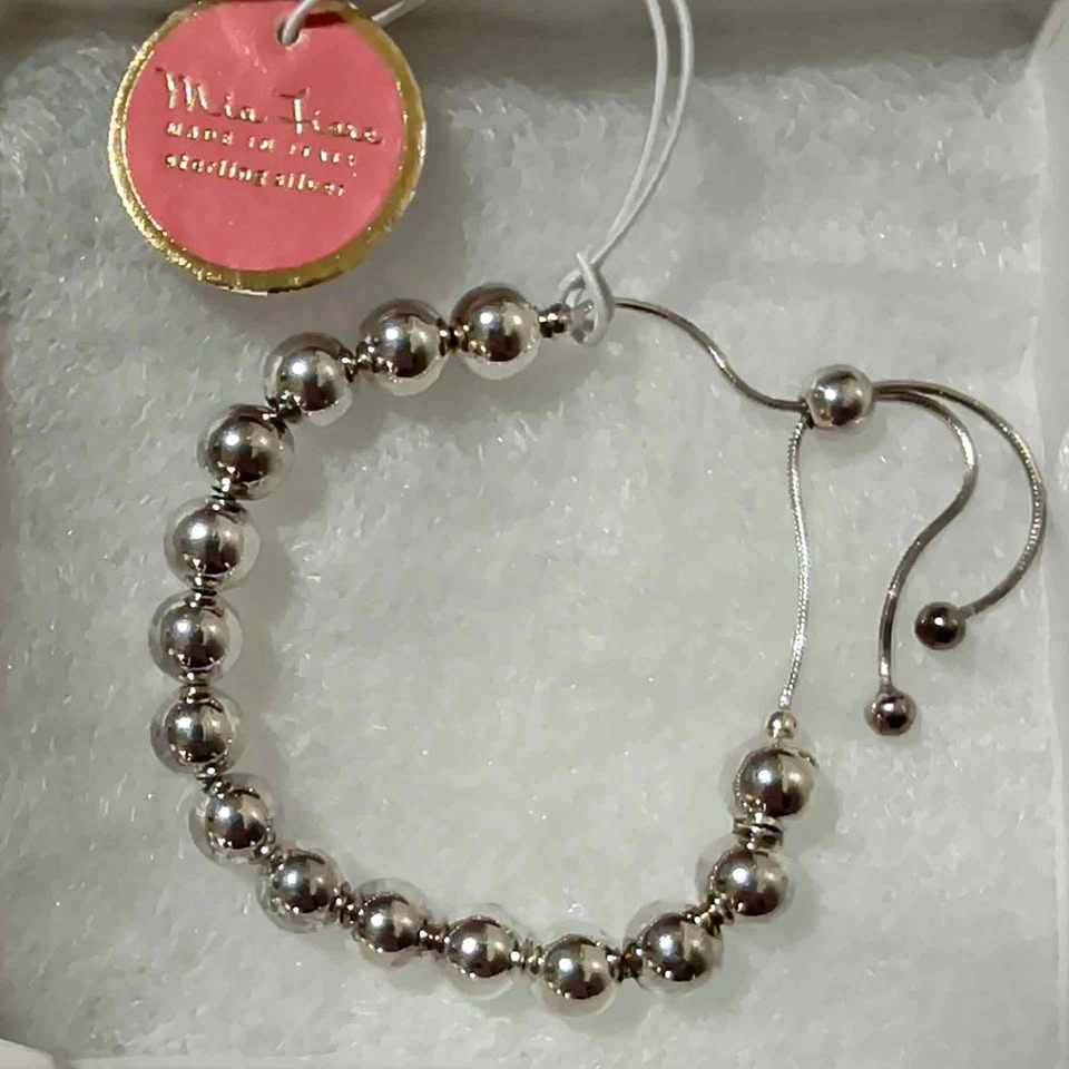 Mia Fiore Sterling Silver Bead Bolo Bracelet