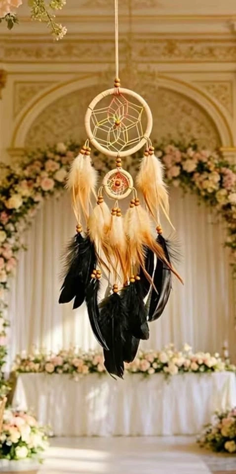 Double Ring Dreamcatcher, Bohemian Hanging Ornament