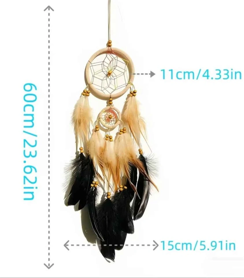 Double Ring Dreamcatcher, Bohemian Hanging Ornament - photo 3