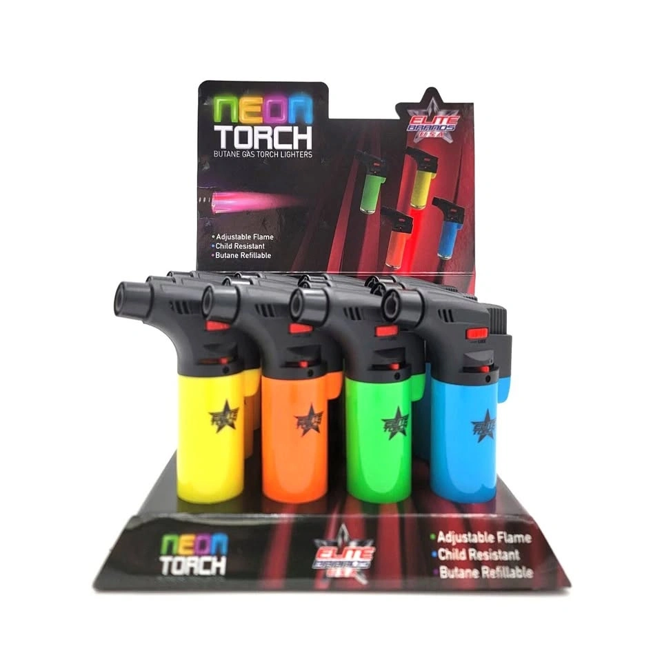 Elite Brands USA Jet Flame Butane Torch Lighters (12 Pack)