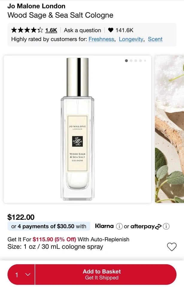 ✨ New Jo Malone London Wood Sage & Sea Salt Cologne 30ml - photo 4