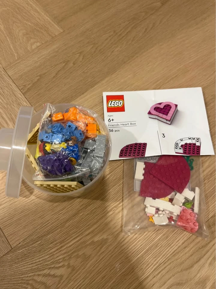 LEGO small pick a brick cup filled and Friends Heart Box Set