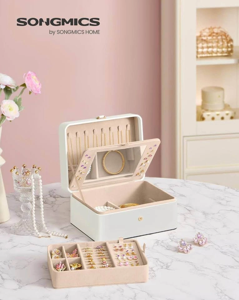SONGMICS Jewelry Box Organizer with Mirror – UJBC200W01 | Brand - photo 2
