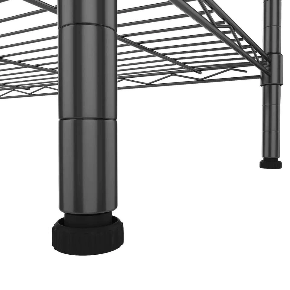 Augustine 6-Shelf Adjustable Storage Shelving Unit - Black - photo 3