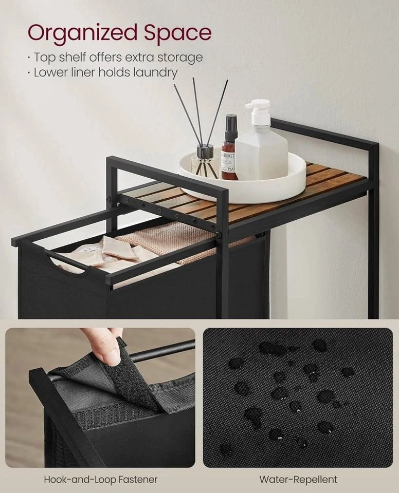 VASAGLE Laundry Hamper UBLH001B01 – Pull-Out & Removable Bag, 47 - photo 3