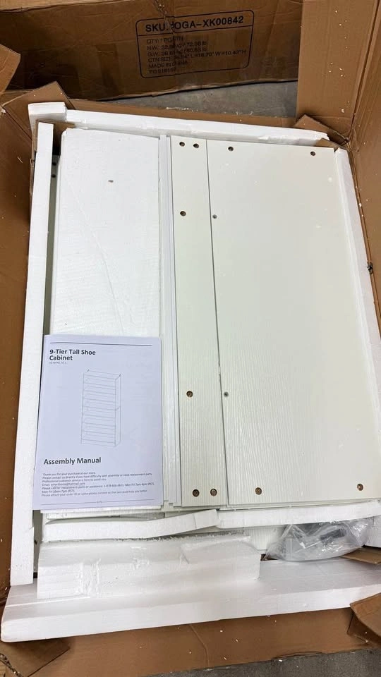 9-Tier Shoe Storage Cabinet – White