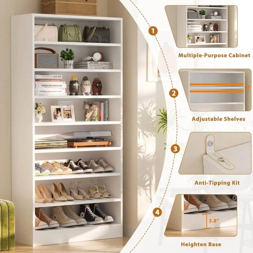 9-Tier Shoe Storage Cabinet – White - photo 5