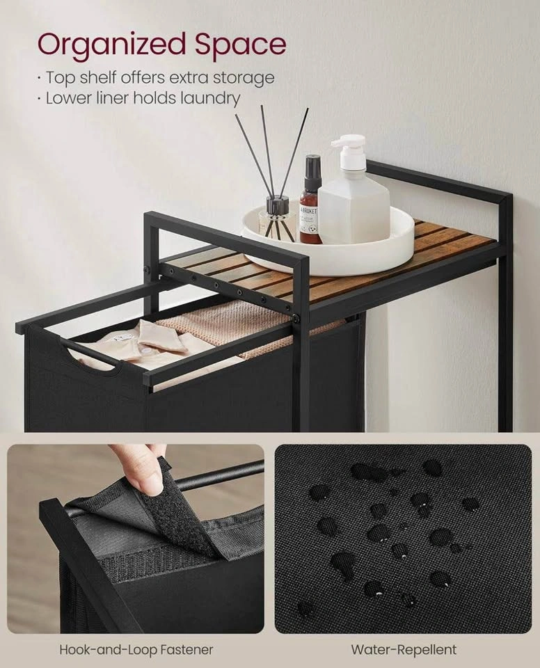 VASAGLE Laundry Hamper UBLH001B01 – Pull-Out & Removable Bag, 47 - photo 2