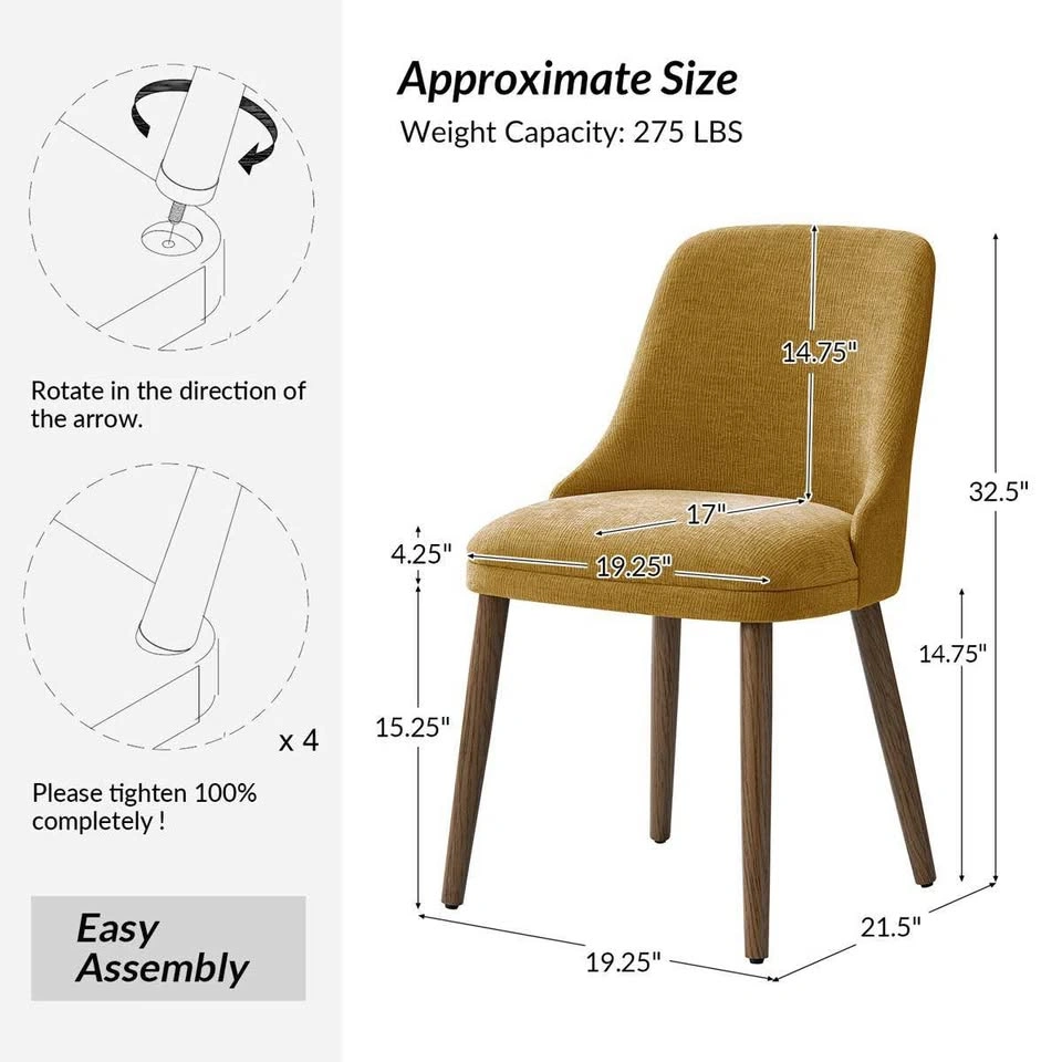 Kanalu Modern Upholstered Dining Chairs - Set of 2 - photo 4