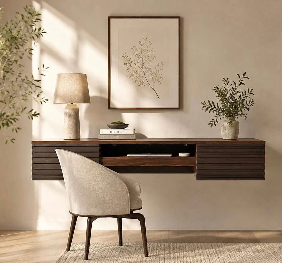 Moustache Brown Wall-Mounted Computer Desk