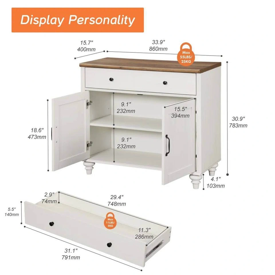 Sideboard Buffet Cabinet | White - photo 3