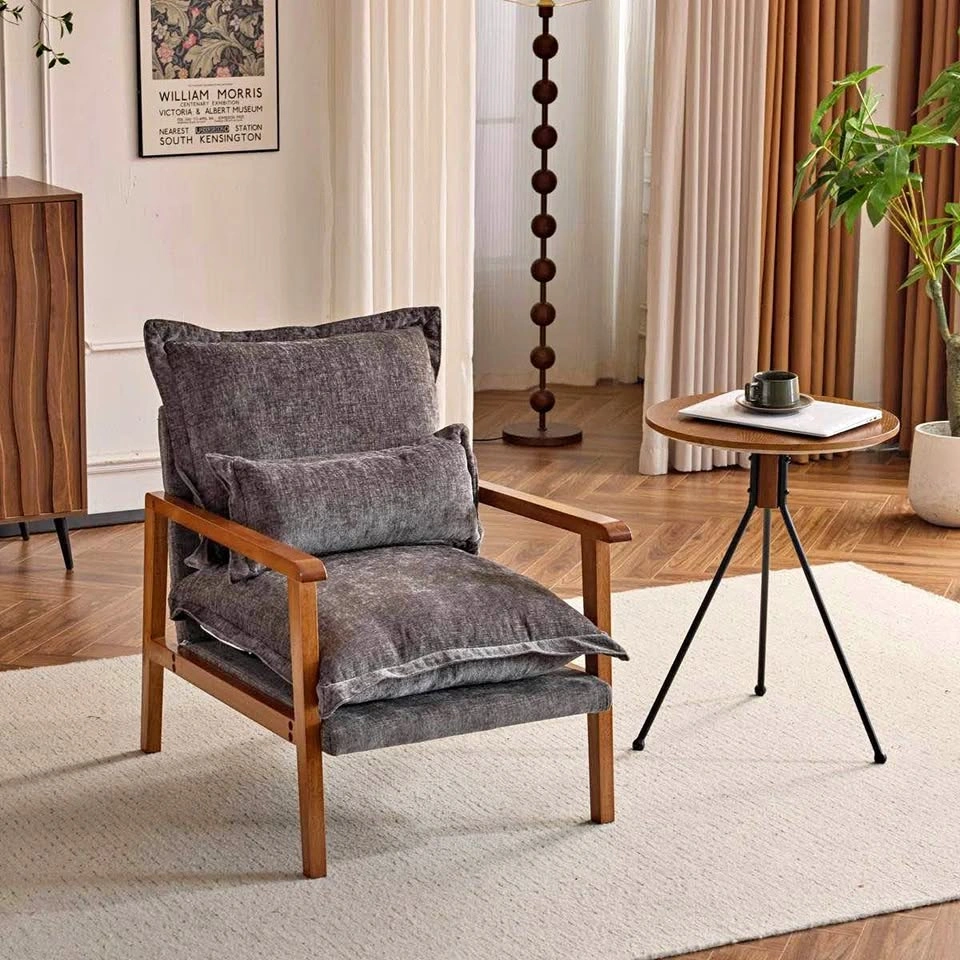 Masson Chenille Accent Chair | Grey Chenille | New in Box