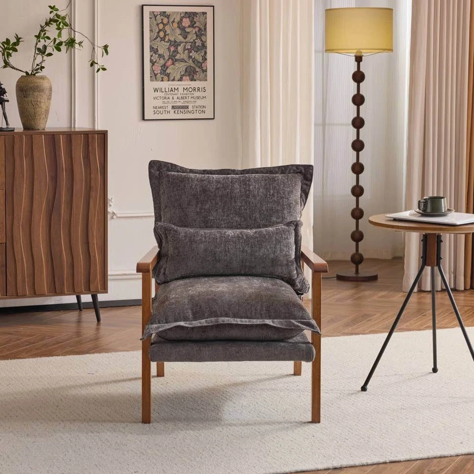 Masson Chenille Accent Chair | Grey Chenille | New in Box - photo 3