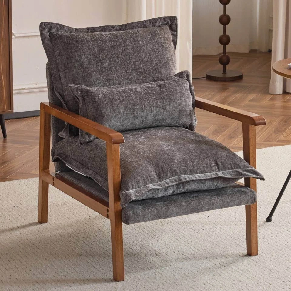 Masson Chenille Accent Chair | Grey Chenille | New in Box - photo 4