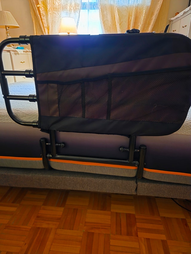 Adjustable Bed Assist Rail - Safety Rail with Storage Pocket - photo 2