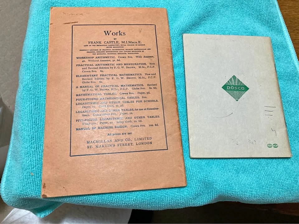 Vintage Math Tables Book & Canadian Industrial Booklet
