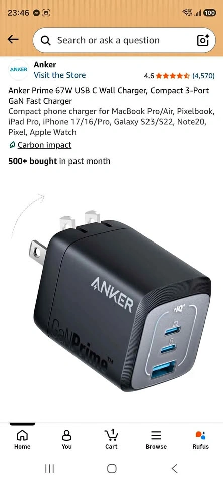Anker Prime 67W GaN Fast Charger