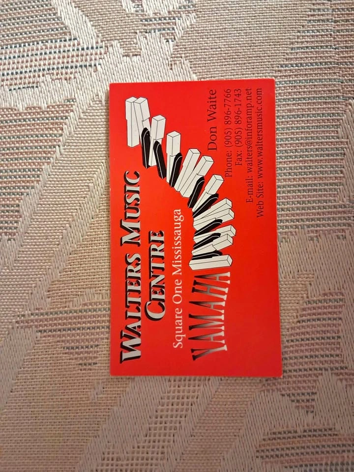 Vintage 1999 Walters Music Centre Mississauga Business Card Ephe