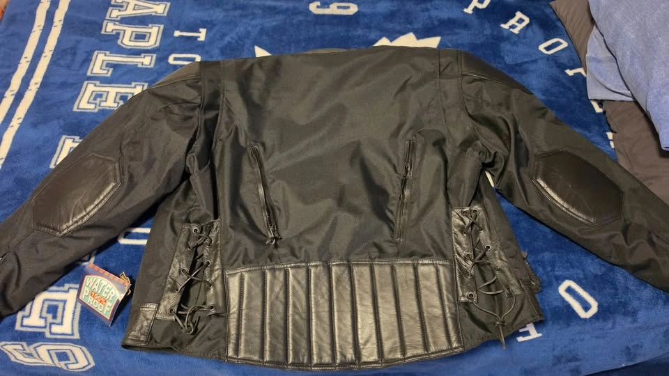 Brand New Black Motorcycle Jacket (XXL) - Leather Accents & Vent - photo 5